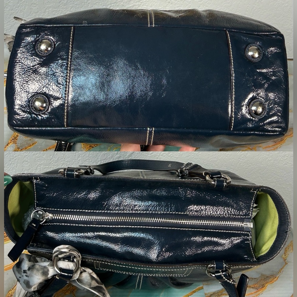 COACH 2009 Gallery Navy Blue Patent Leather Shoulder Bag 💙 - Picture 13 of 17